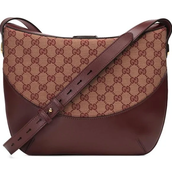 New Authentic Gucci Medium GG Canvas & Leather Shoulder Bag - Picture 3 of 11